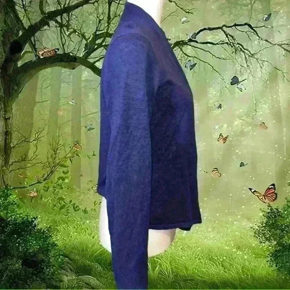 Eileen Fisher Linen Purple Cardigan - Picture 6 of 8